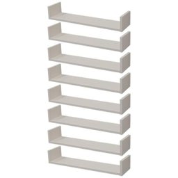 Kit 8 Prateleiras U 50 x 25cm Branca Suporte Invisível - 1