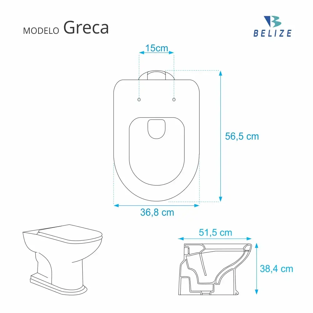 Assento Sanitário Almofadado Greca Branco para Vaso Belize - 3