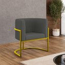 Ver imagem 2 de Kit 6 Cadeiras Poltrona Lua Veludo Sala Quarto Gold Balaqui Cor:cinza