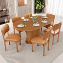 Ver imagem 1 de Mesa para Sala de Jantar Valência com 06 Cadeiras Sala de Jantar Dara L02 Couríssimo Whisky - Lyam