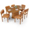 Mesa para Sala de Jantar Valência com 06 Cadeiras Sala de Jantar Dara L02 Couríssimo Whisky - Lyam - 9