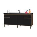 Ver imagem 1 de Gabinete de Cozinha 144cm Armário 4 Portas e 2 Gavetas MDF:Avelato/Preto