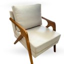Ver imagem 1 de Poltrona Mona Luxo Madeira Maciça Tecido Linho:linho Bege