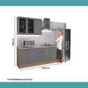 Ver imagem 7 de Armário de Cozinha Completa com Balcão Milla Plena Carraro Nogal com Cinza Titânio