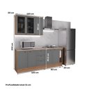 Ver imagem 5 de Armário de Cozinha Completa com Balcão Milla Plena Carraro Nogal com Cinza Titânio