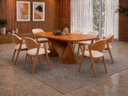 Ver imagem 1 de Sala de Jantar Maciça 8 Cadeiras 2,20m Dunnas Sala Nobre