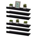 Ver imagem 2 de Kit 6 Prateleiras Porta Quadros 60 x 15cm Preta Suporte Invisível
