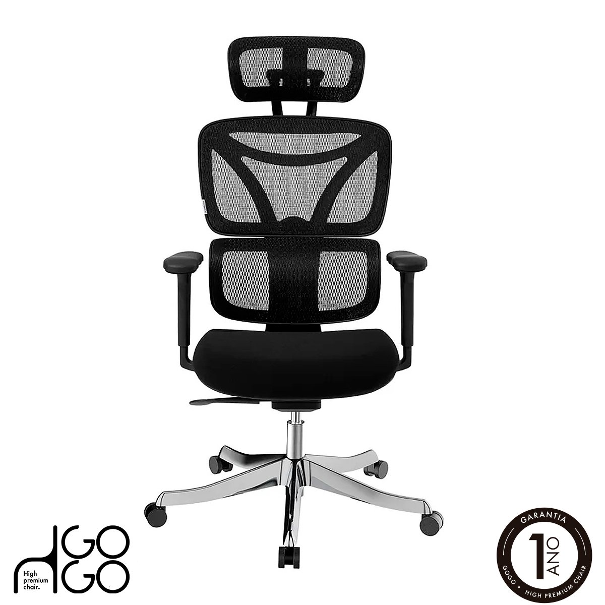Cadeira Escritório Ergonômica Gogo Premium Chair Go500 - Preta - 5