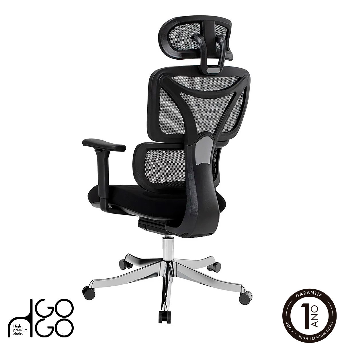 Cadeira Escritório Ergonômica Gogo Premium Chair Go500 - Preta - 7