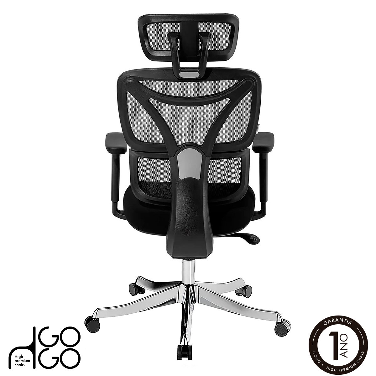 Cadeira Escritório Ergonômica Gogo Premium Chair Go500 - Preta - 8
