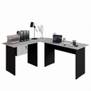 Ver imagem 4 de Conjunto Escritório New City em L com Gaveteiro 180 cm Cinza Cristal/Preto Gebb Work