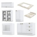 Ver imagem 3 de Cozinha Completa Americana 6 Peças com Balcão Forno de Embutir Branco - Móveis Henn