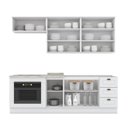 Ver imagem 2 de Cozinha Completa Americana 6 Peças com Balcão Forno de Embutir Branco - Móveis Henn