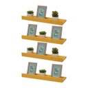 Ver imagem 2 de Kit 4 Prateleiras Porta Quadros 60 x 15cm Amarela Suporte Invisível