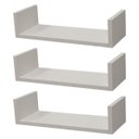 Ver imagem 1 de Kit 3 Prateleiras U 60 x 15cm Branca Suporte Invisível