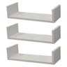 Kit 3 Prateleiras U 60 x 15cm Branca Suporte Invisível - 1