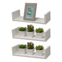 Ver imagem 2 de Kit 3 Prateleiras U 60 x 15cm Branca Suporte Invisível