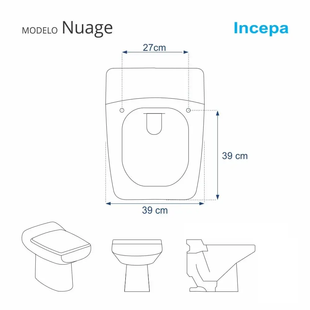 Assento Sanitário Nuage Navy Para Louça Incepa - 4