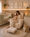 Ver imagem 3 de Poltrona Amamentação para Quarto Bebê Lara Bege Claro Boucle