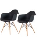 Ver imagem 1 de Kit 2 Poltronas Decorativas Charles Eames Eiffel 132pp Preta Daw