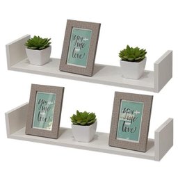 Kit 2 Prateleiras U 100 x 20cm Branca Suporte Invisível - 2