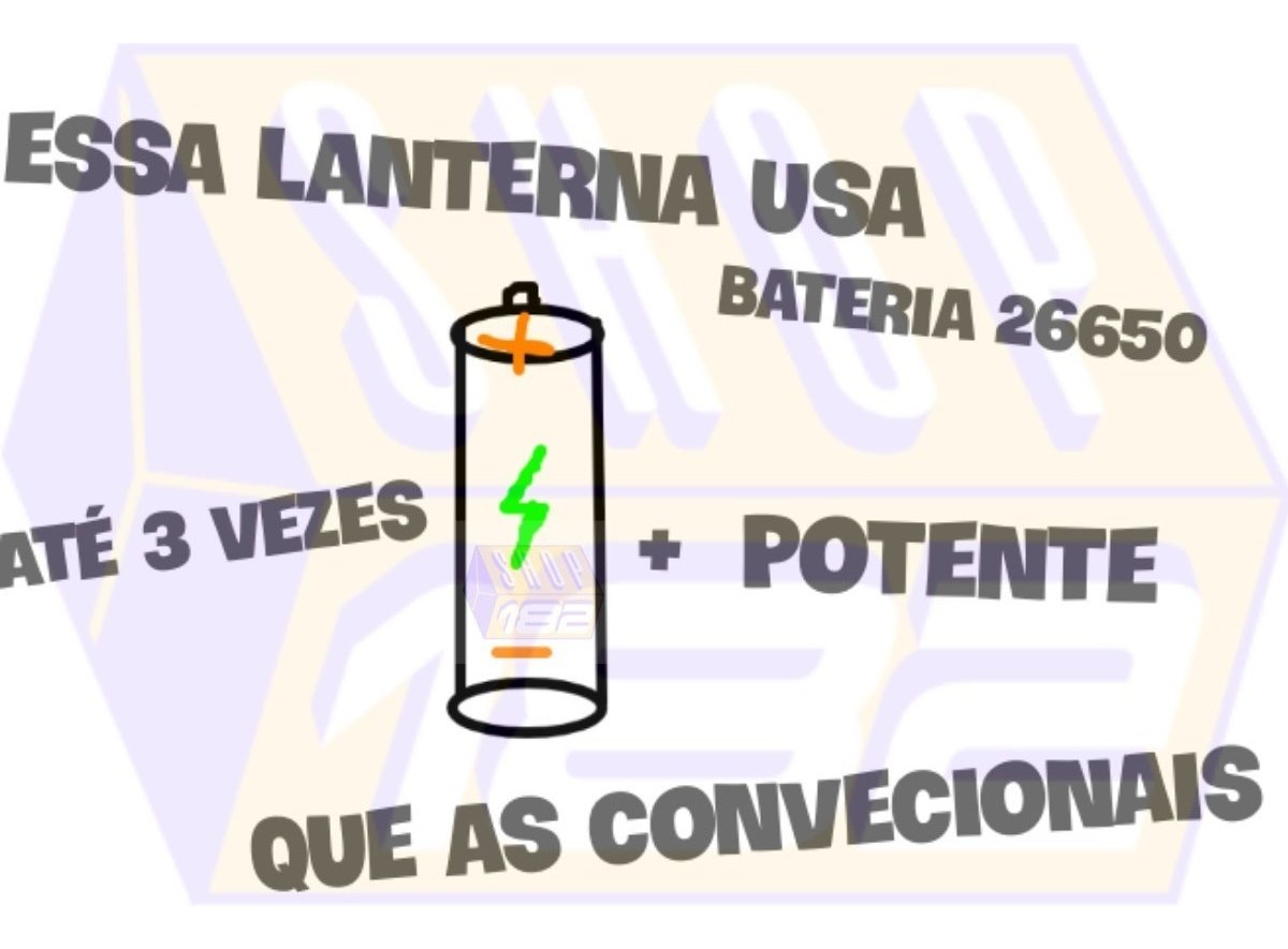 Lanterna Mergulho Profissional T6 2 Baterias 26550 Super - 3