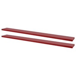 Kit 2 Prateleiras 100 x 20cm Vermelha Suporte Invisível - 1