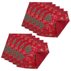 Jogo Americano Luxo Arvore de Natal Dupla face 10un