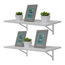 Ver imagem 2 de Kit 2 Prateleiras 100 x 25cm Branca Com Mão Francesa