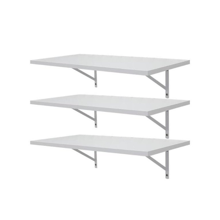 Kit 3 Prateleiras 100 x 25cm Branca Com Mão Francesa