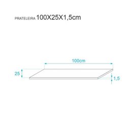 Kit 3 Prateleiras 100 x 25cm Branca Com Mão Francesa - 3