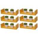 Ver imagem 1 de Kit 6 Prateleiras U 40 x 15cm Amarela Suporte Invisível