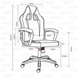 Cadeira Gamer Fortt Lípsia Azul - Cgf002-a - 6