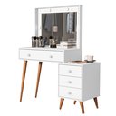 Ver imagem 2 de Penteadeira Agata Espelho Led e Gaveteiro, Mdf ,145x115x45:branco