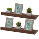 Ver imagem 2 de Kit 2 Prateleiras Porta Quadros 40 x 15cm Nogal Suporte Invisível