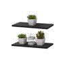 Kit 2 Prateleiras 40 x 15cm Preta Suporte Invisível - 2
