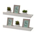 Ver imagem 2 de Kit 2 Prateleiras Porta Quadros 60 x 10cm Branca Suporte Invisível