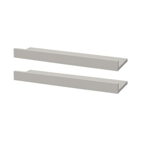 Kit 2 Prateleiras Porta Quadros 60 x 10cm Branca Suporte Invisível