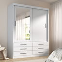Ver imagem 1 de Guarda-Roupa Solteiro 2 Portas 6 Gavetas com Espelho Capri