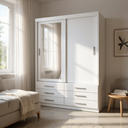 Ver imagem 5 de Guarda-Roupa Solteiro 2 Portas 6 Gavetas com Espelho Capri