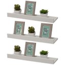 Ver imagem 1 de Kit 3 Prateleiras Porta Quadros 60 x 10cm Branca Suporte Invisível