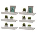 Ver imagem 2 de Kit 6 Prateleiras Porta Quadros 60 x 10cm Branca Suporte Invisível