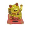 Maneki Neko Gato da Sorte Dourado 7,5 Cm Energia Solar - 1