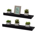 Ver imagem 2 de Kit 2 Prateleiras Porta Quadros 60 x 10cm Preta Suporte Invisível