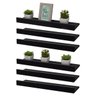 Kit 6 Prateleiras Porta Quadros 60 x 10cm Preta Suporte Invisível - 2