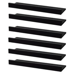 Kit 6 Prateleiras Porta Quadros 60 x 10cm Preta Suporte Invisível - 1