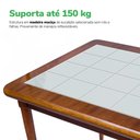Ver imagem 5 de Mesa de Madeira Maciça Quadrada 80x80cm 4 Lugares Sala Jantar Cozinha - Azulejo Branco - Natural