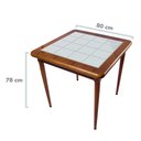 Ver imagem 3 de Mesa de Madeira Maciça Quadrada 80x80cm 4 Lugares Sala Jantar Cozinha - Azulejo Branco - Natural