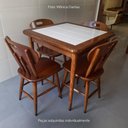 Ver imagem 6 de Mesa de Madeira Maciça Quadrada 80x80cm 4 Lugares Sala Jantar Cozinha - Azulejo Branco - Natural