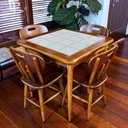 Ver imagem 2 de Mesa de Madeira Maciça Quadrada 80x80cm 4 Lugares Sala Jantar Cozinha - Azulejo Branco - Natural